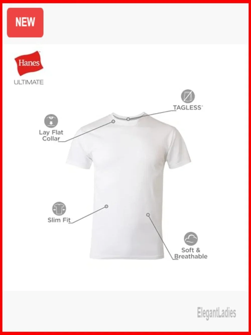 Slim Fit Moisture Wicking Undershirts 4-Pack Crewneck Tees